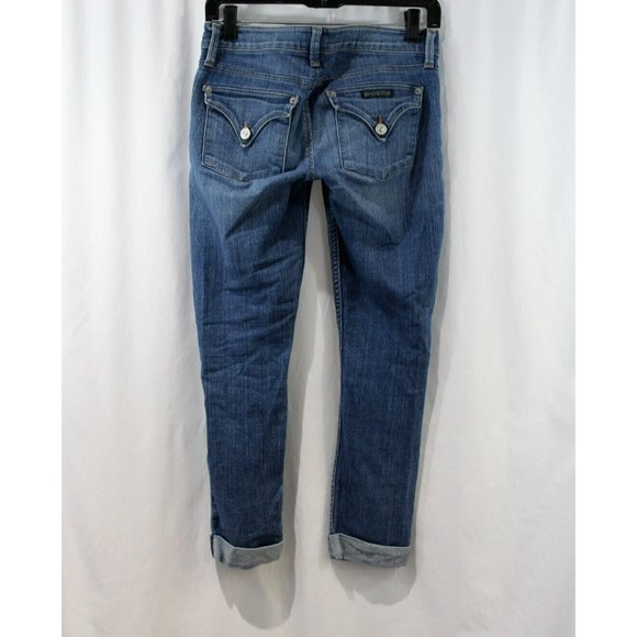 Hudson Womens Medium Wash Bacara Crop Straight Cuff Jeans 25 - Picture 4 of 6